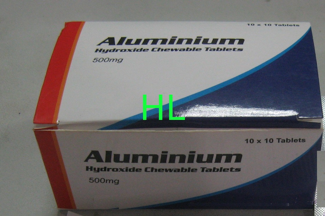 L'hydroxyde d'aluminium marque sur tablette 300MG traitement gastrique